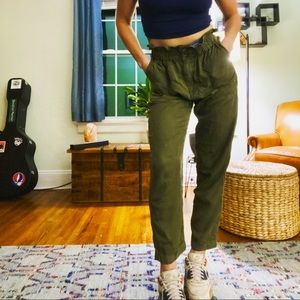 C’est toi paper bag pants sage size M